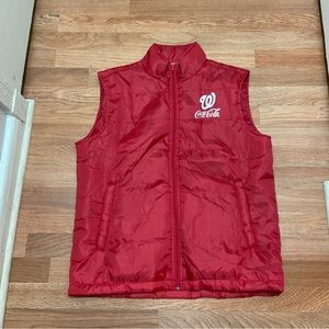 Washington Nationals Red Coca Cola Vest Large L SGA By Coke Baseball Game Promo